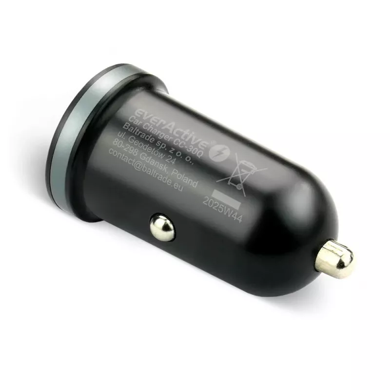 Automobilinis įkroviklis everActive CC-30Q QC3.0 35W — 1x USB-A, 1x USB-C, greitas įkrovimas
