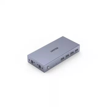 KVM jungiklis Unitek V307A USB HDMI 2 prievadų 4K Ultra HD 3840x2160@60Hz HDCP 2.2, metalinis korpusas, pilka