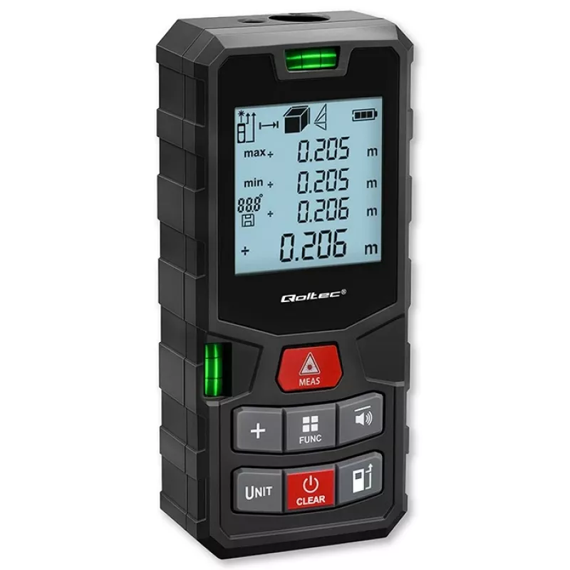 Lazerinis atstumo matuoklis su gulsčiuku 120m QOLTEC