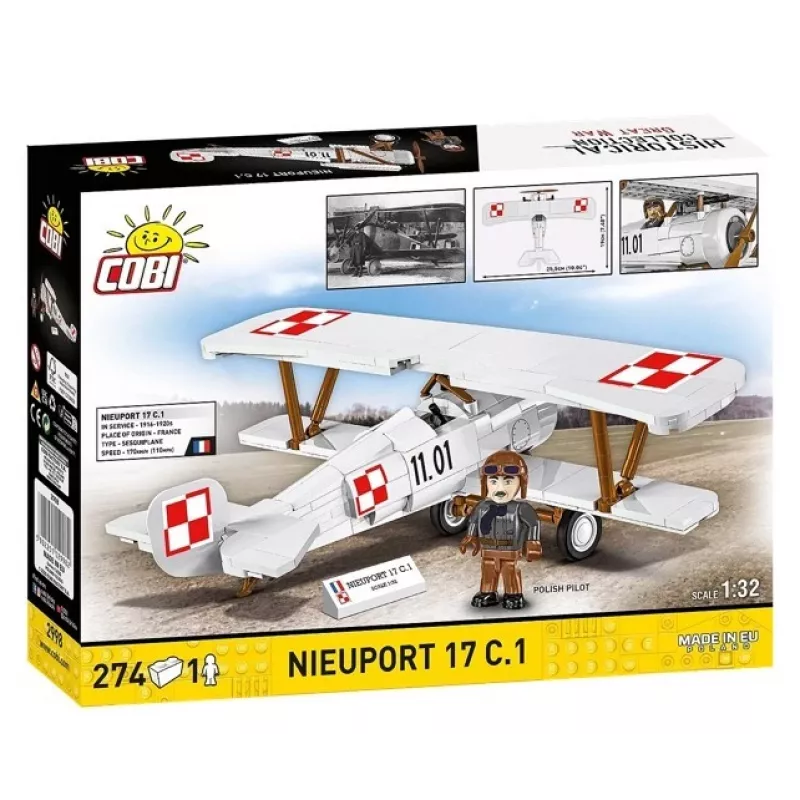 Cobi konstravimo rinkinys Nieuport 17 C.1, 274 detalės, modelio rinkinys