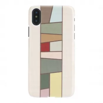 Dėklas iPhone X/XS iš medžio ir polikarbonato – baltas