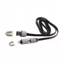 USB A vyriškas į Micro USB + 8 kontaktų iPhone vyriškas laidas SBOX 1m juodas