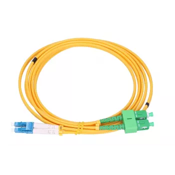 Patchcordas Extralink SC/APC – LC/UPC, vienmodis dupleksas G.652D, 3 mm, 20 m