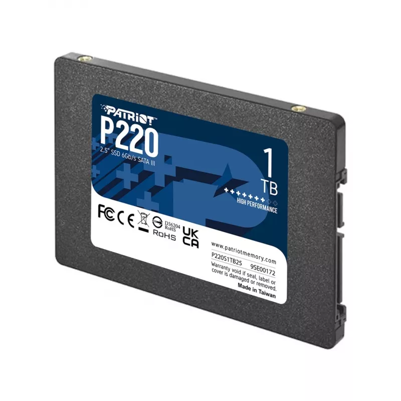 SSD Patriot P220 1 TB (2,5 colio, SATA III, 550/500 MB/s, 50k IOPS, 7 mm)