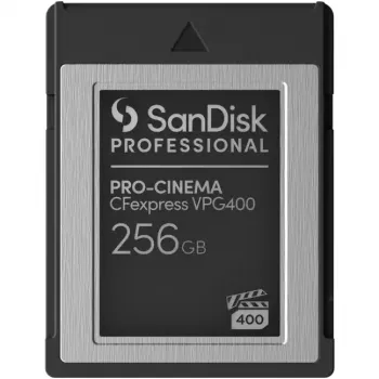 SANDISK Professional PRO-CINEMA 256 GB CFexpress VPG400 Type B atminties kortelė, skaitymas iki 1700 MB/s, rašymas iki 1400 MB/s