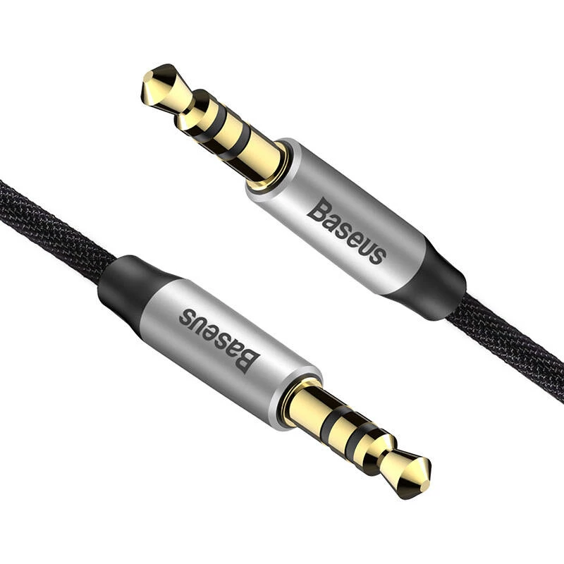 Baseus Yiven garso kabelis 3.5 mm vyriškas M30 1.5 m sidabrinis+juodas