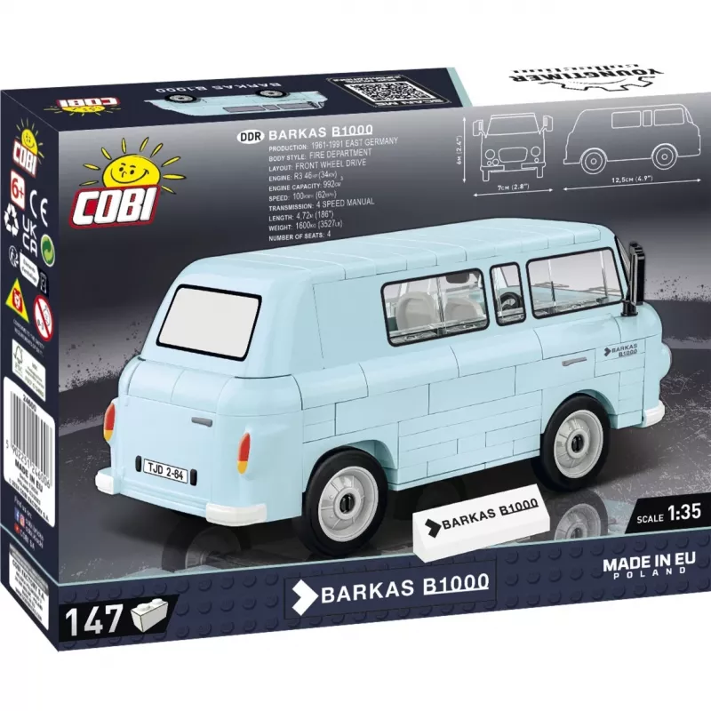 Konstrukcinis žaislas Cobi Barkas B1000 24600 mastelis 1:35 modelio rinkinys, detalūs blokeliai