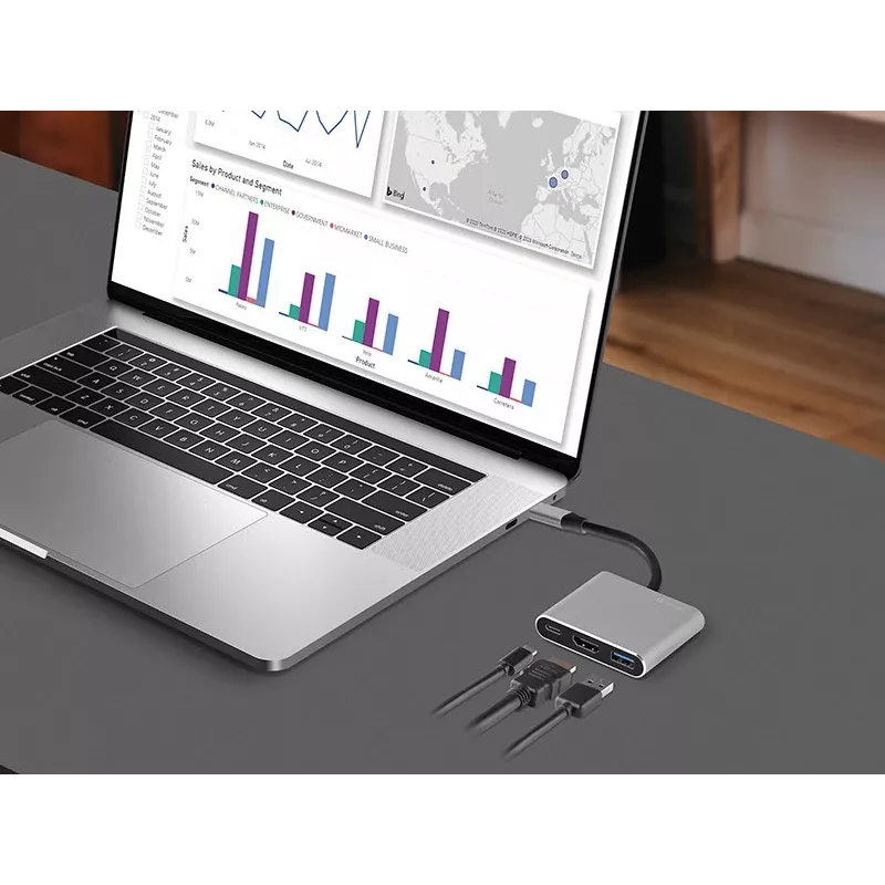Adapteris TRACER A-1, USB-C į HDMI 4K, USB 3.0, PD 100W
