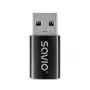 Savio AK-81 USB-C (mot.) – USB-A (pat.) adapteris, juodas