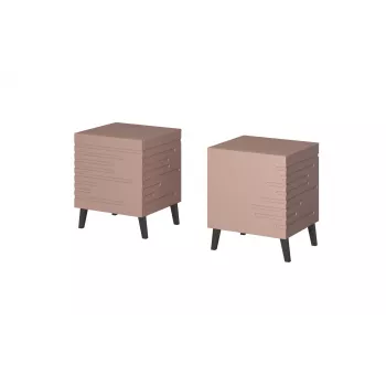 Naktinis staliukas cama meble NOVA 44x40x52 cm matinė rožinė, 1 stalčius, 16 mm korpusas