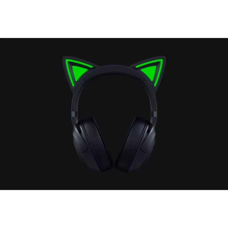 Ausinės Razer Kraken Kitty V2 BT – belaidės Bluetooth, uždengiančios ausis, lankeliu, 20–20000 Hz, 325 g, juodos