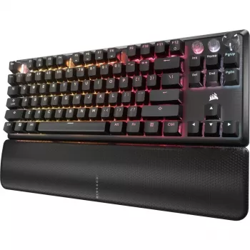 Mechaninė klaviatūra be skaičių bloko CORSAIR K70 PRO TKL — RGB foninis apšvietimas, kompaktiškas išdėstymas