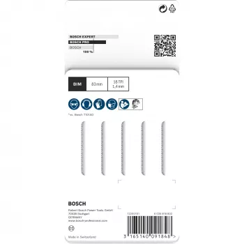 Dėlionės pjūklo geležtė Bosch T 101 AOF bimetalinė 8,3 cm 5 vnt.