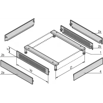 Schroff Cokolio dangtis 800D RAL7021(2) (23130170)