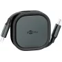 Wentronic goobay Self-Retracting USB-C kabelis juodas/sidabrinis 15W tvirtame korpuse