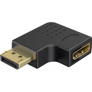 Goobay DisplayPort kampinis adapteris 90° kairėn juodas (77132)