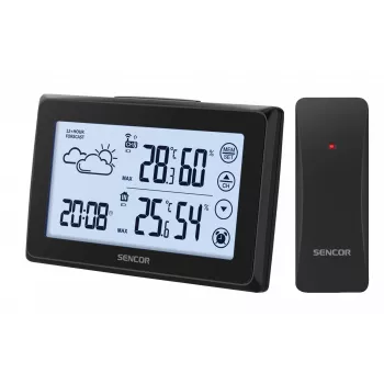 Oro stotelė SENCOR SWS 2850 – vidaus / lauko temperatūra ir drėgmė, 1 belaidis jutiklis, 433,92 MHz, min/max atmintis
