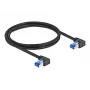 Tinklo kabelis DeLOCK RJ45 Cat.6A S/FTP stačiu kampu 1 m juodas
