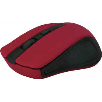 Belaidė optinė pelė DEFENDER MM-935 RF – ambidekstrinė, 1600 DPI, raudona, RF USB imtuvas, AAA baterijos