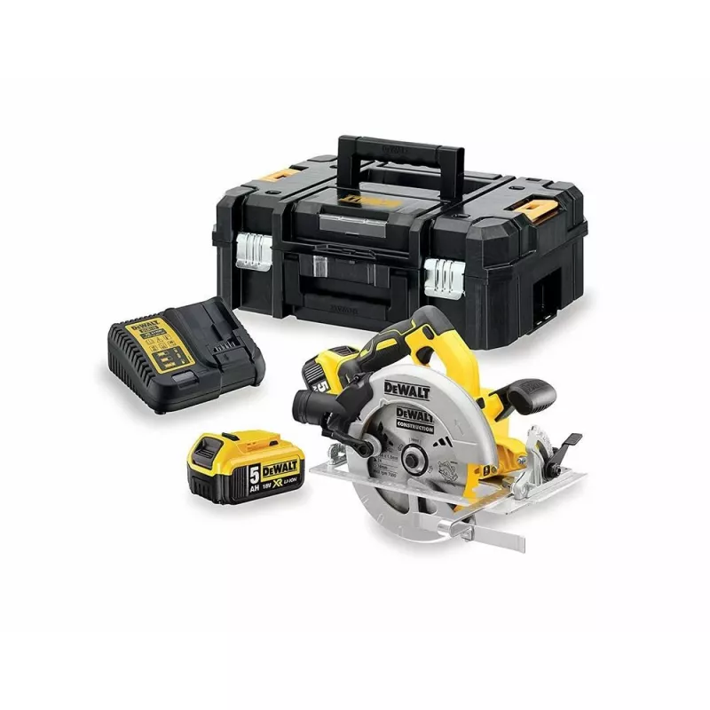 DeWALT DCS570P2-QW nešiojamasis diskinis pjūklas 18,4 cm sidabrinis, geltonas 5500 aps./min.