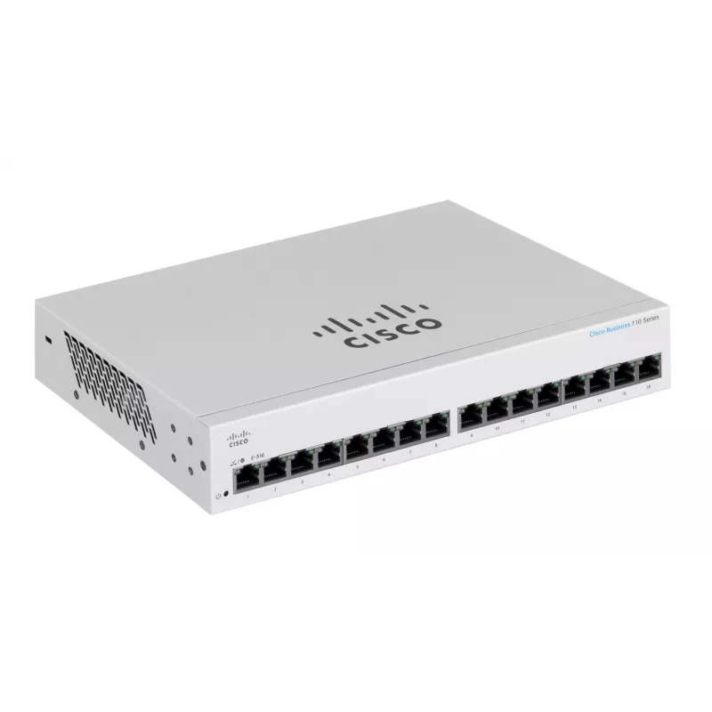 Jungiklis Cisco CBS110 nevaldomas L2 Gigabit Ethernet 16x RJ-45 (10/100/1000), 1U, 32 Gbps