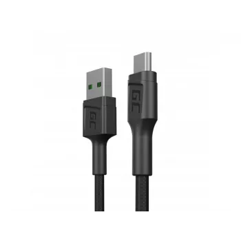 USB 2.0 kabelis Green Cell KABGC23, USB A į Micro-USB B, 0,3 m, juodas
