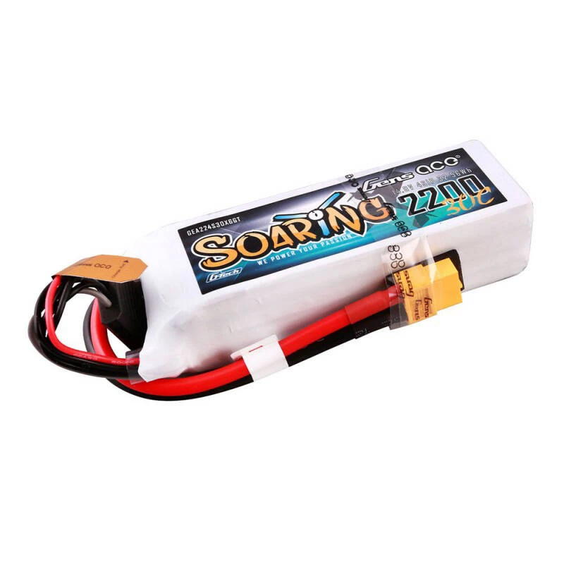 Gens Ace GEA224S30X6GT G-Tech Soaring 2200mAh 14.8V 30C 4S1P LiPo baterija su XT60 jungtimi