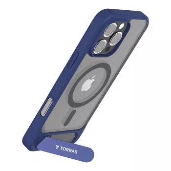 Telefono dėklas Torras Pstand Series, skirtas iPhone 16 Pro – mėlynas, plonas, lengvas, apsauginis