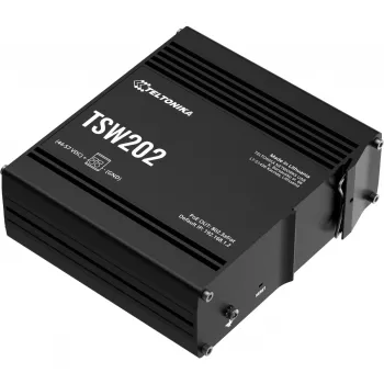Teltonika TSW202 valdomas L2 Gigabit Ethernet (10/100/1000) maitinimas per Ethernet (PoE) aliuminis, mėlynas
