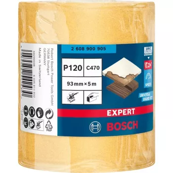 Bosch Expert C470 šlifavimo ritinys, smulkus grūdėtumas, P120, apdailos darbams, dažų šalinimui, medienai, sausam šlifavimui