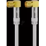 Goobay SAT antenos kabelis (135 dB tipas), 4x ekranuotas, 3 m, baltas, auksuotas, F kištukas 90° > F kištukas 90° (70484)