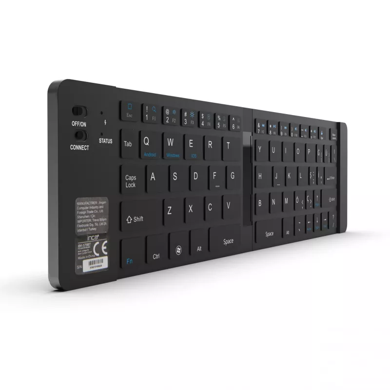 Belaidė klaviatūra Inca IBK-579BT Bluetooth 66 klavišų metalo sidabro spalvos