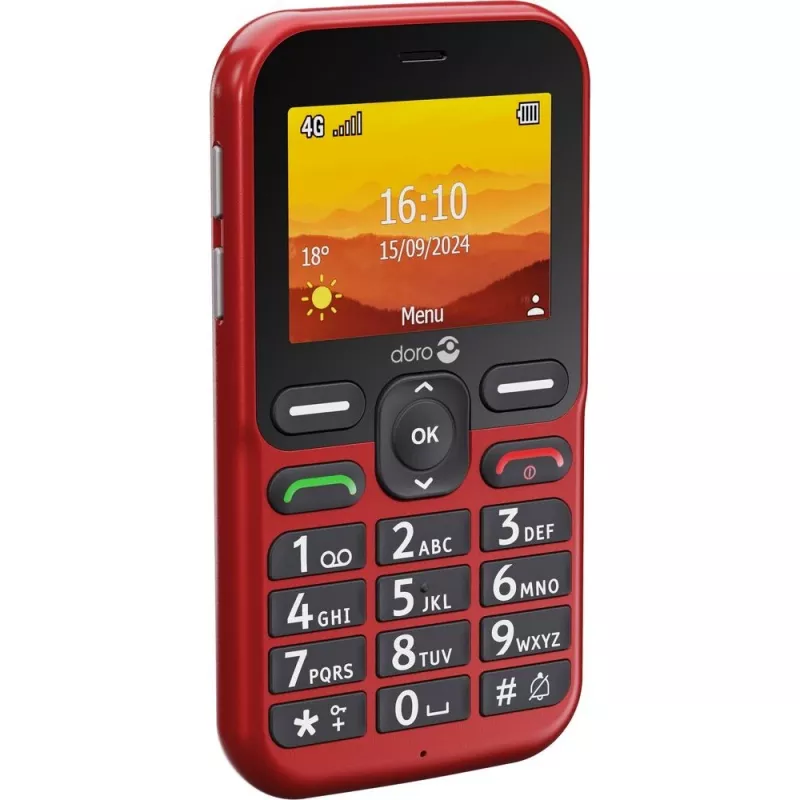 Doro Leva L10 4G, didelių mygtukų telefonas, raudonas (380571)