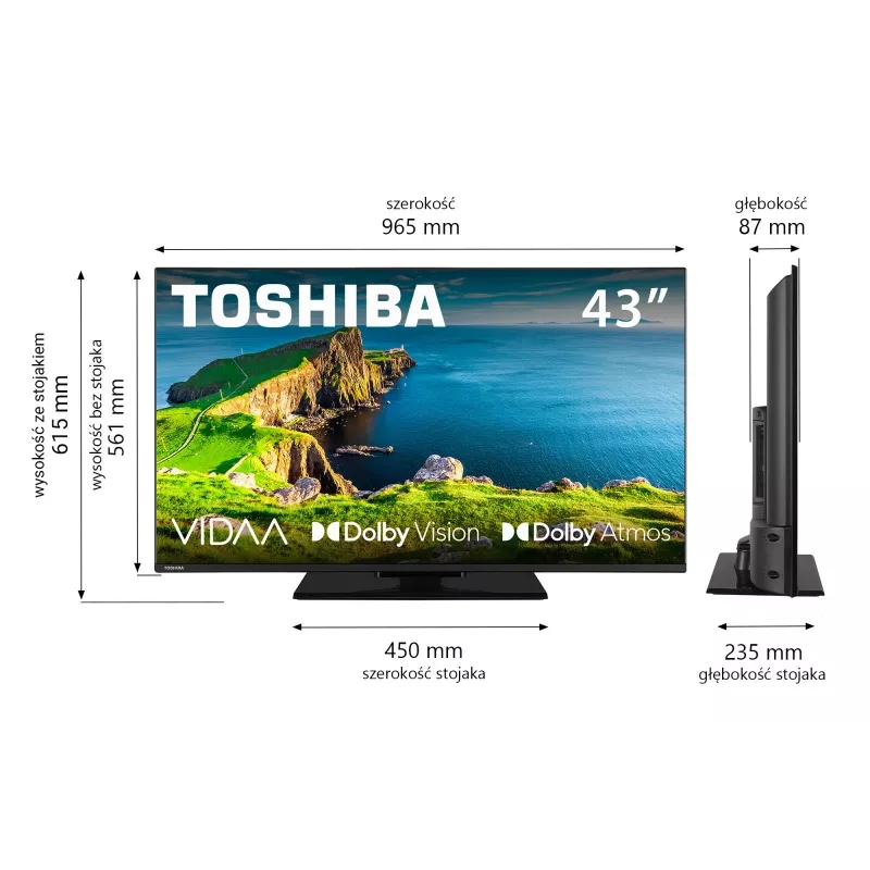 Toshiba 43UV3F63DG 43 colių LED televizorius su 4K raiška
