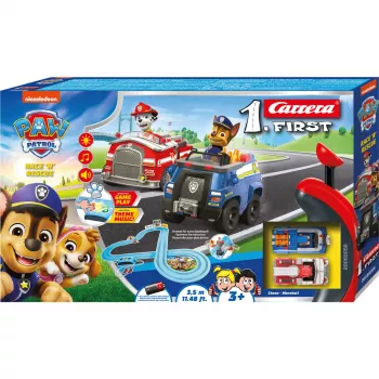 CARRERA First lenktynių trasa Paw Patrol Race N Rescue 3,5 m – slot car rinkinys vaikams