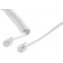 S/CONN 2 m RJ10 skaidrus baltas laidas