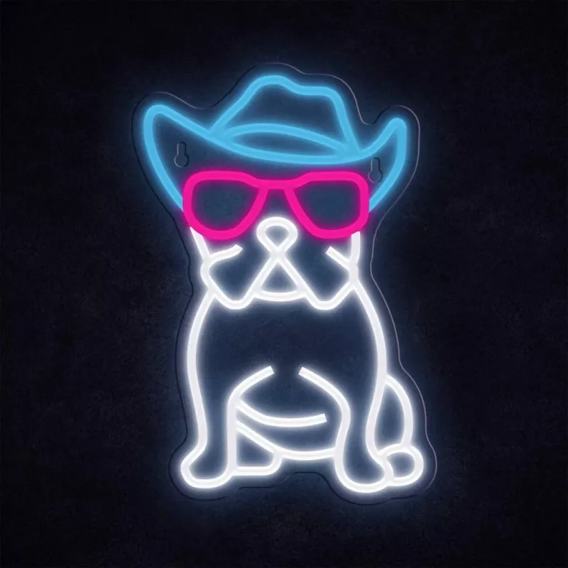 Neoninis ženklas Neon Lights MANTA SNL114MT Buldogas su akiniais