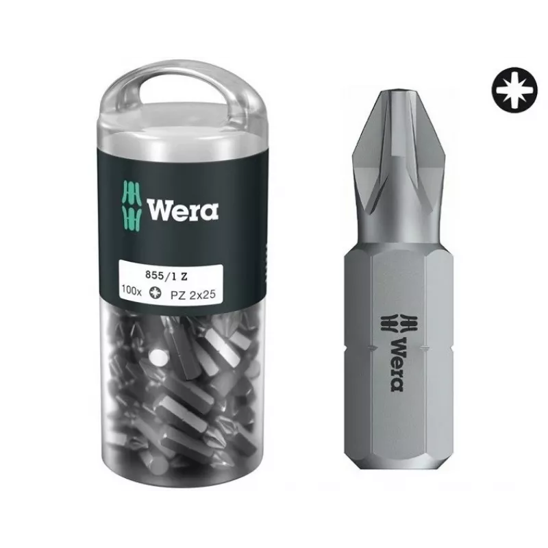 Rinkinys atsuktuvų antgalių Wera 855/1 Z DIY 100 SiS, 100 vnt., PZ2, 25 mm