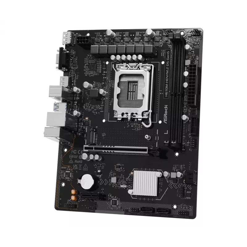 Pagrindinė plokštė ASRock H610M-HDV/M.2 D5 Gen5 (LGA1700, mATX, DDR5, PCIe 5.0)