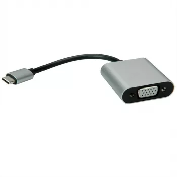 VALUE išorinis vaizdo adapteris USB-C 3.1 į VGA, juodos spalvos