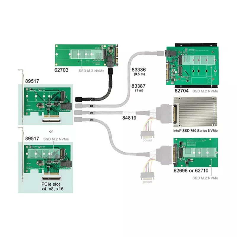 Vidinė M.2 PCIe adapterio plokštė DeLOCK 89517