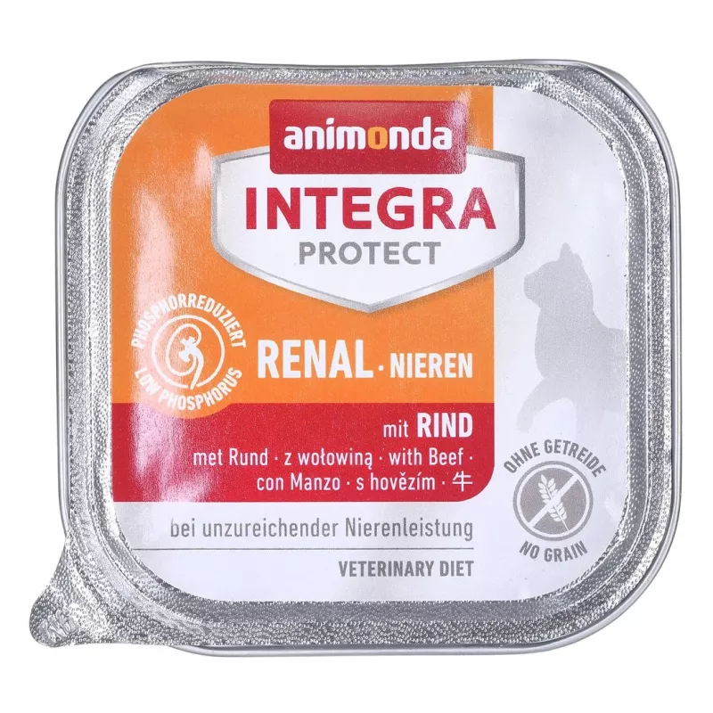 Šlapias ėdalas katėms Animonda Integra Protect 100 g – kiauliena, inkstų palaikymui, padėklas