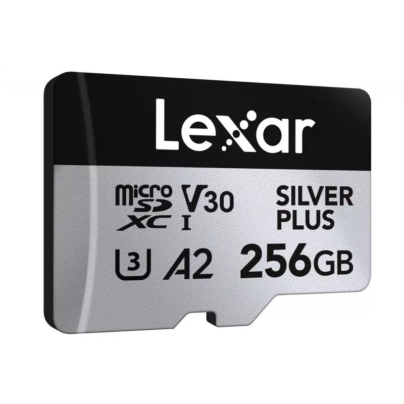 Atminties kortelė microSD 256GB C10 A2 U3 V30 205/150MB/s Silver Plus