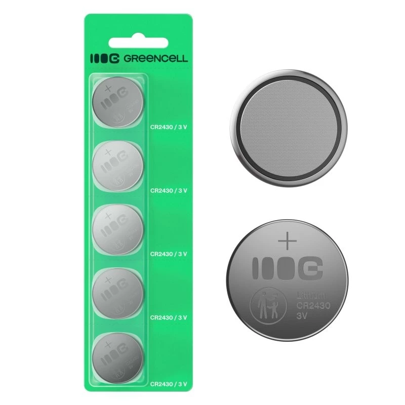 Green Cell CR2430 3V litio monetinė baterija – 5 vnt. pakuotė