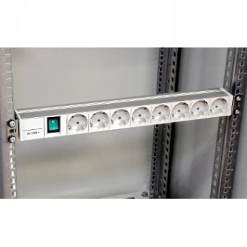Maitinimo skirstytuvas Schneider Electric ACTASSI 1U, 19 colių stovas, 8 Schuko lizdai, VDE, su jungikliu