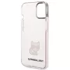 Karl Lagerfeld KLHCP14MCTRI kietas dėklas iPhone 14 Plus / 15 Plus 6.7 rožinis / rožinis permatomas Choupette Body