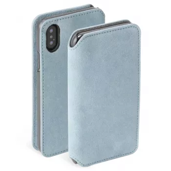 Krusell Broby 4 Card SlimWallet folio dėklas iPhone XS Max, mėlynas