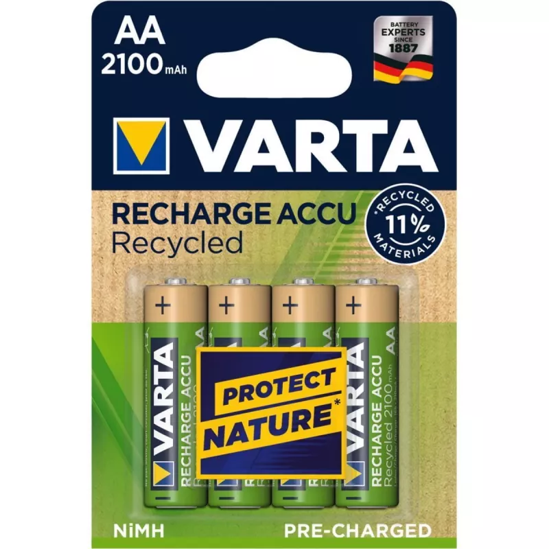 VARTA Recharge Accu Recycled 56816 – 4 vienetų AA tipo įkraunamos NiMH baterijos