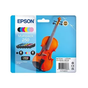 Epson 250 Violin Claria Photo HD rašalo kasetės 6 vnt. Original Black, Cyan, Light Cyan, Light Magenta, Magenta, White