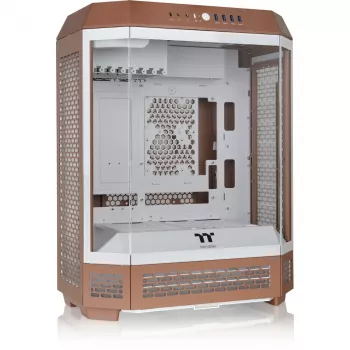 Thermaltake The Tower 600 CA-1Z1-00MUWN-00 Midi Tower ATX kompiuterio korpusas, grūdintas stiklas, 2 x 140 mm ventiliatoriai, 3,5/2,5 col. diskams, Mocha Mousse